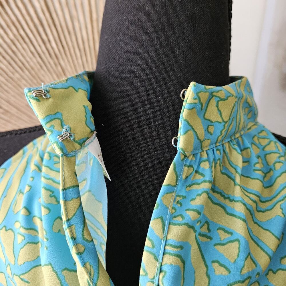 Chelsea Gunn halter dress knee length dress size S Blue & Green LNC - Picture 5 of 7